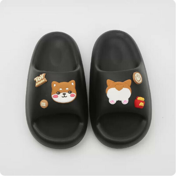 Summer Soft-soled Anti-slip Sandals (5023-40 Black Shiba Inu) [Size 36-45] [Contact Customer Service to Confirm Shipping Size after Placing an Order]]