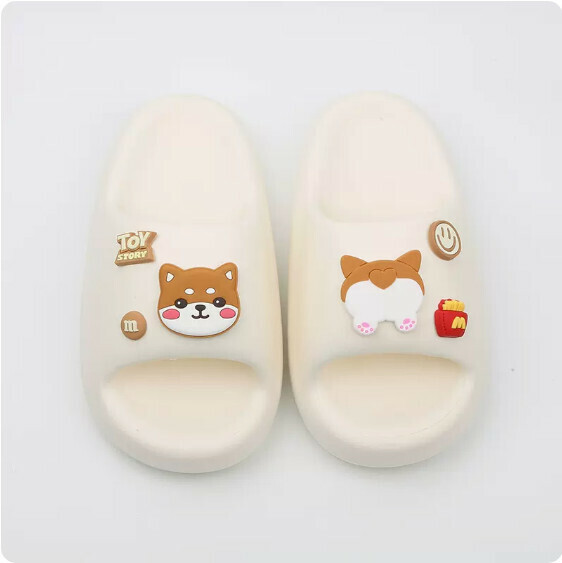 Summer Soft-soled Anti-slip Sandals (5023-40 White Shiba Inu) [Size 36-45] [Contact customer service to confirm the shipping size after placing an order]]