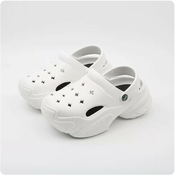 Summer Daddy Thick-soled Hole Baotou Slippers (1917 White) [36-41 Size] [Contact Customer Service to Confirm Shipping Size after Placing an Order]]