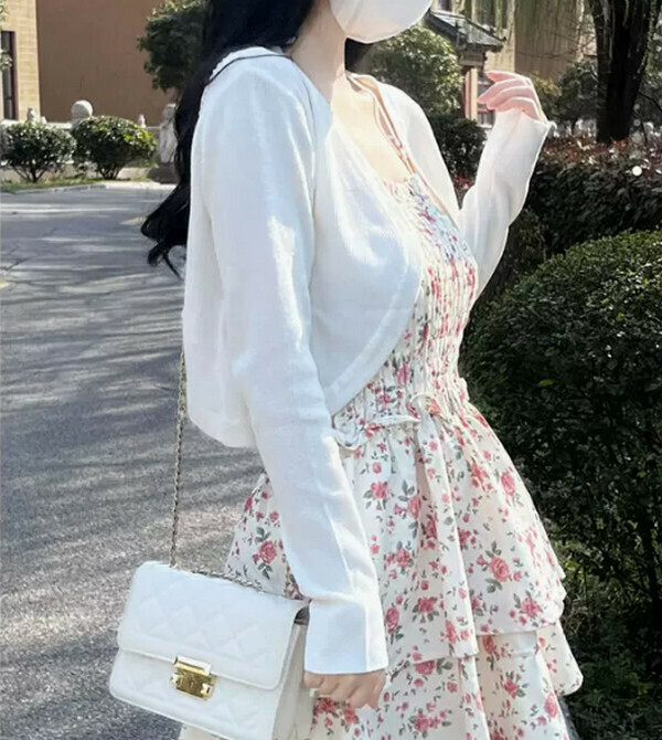 Knitted cardigan#Single piece (white) [M-4XL size] [Contact customer service to confirm size after placing an order]