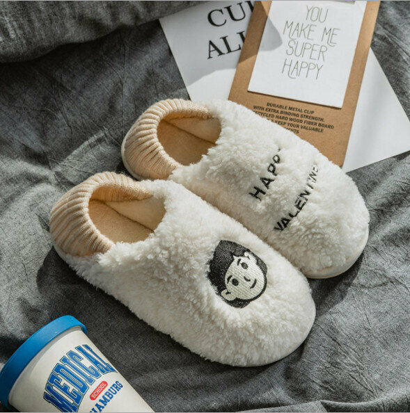 Cute plush soft-soled cotton slippers (size 35-45, color 4 colors optional, please confirm with customer service after placing an order)