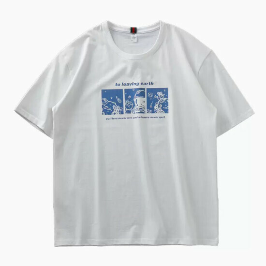 熱賣寬鬆休閑短袖T恤（S-3XL 白色）(下單後聯絡客服確認發貨尺碼)