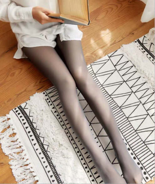 [2 pieces] [fat mm clothing] flight attendant gray all-in-one pants transparent pants leggings (color and foot size can be selected, please contact customer service to confirm)