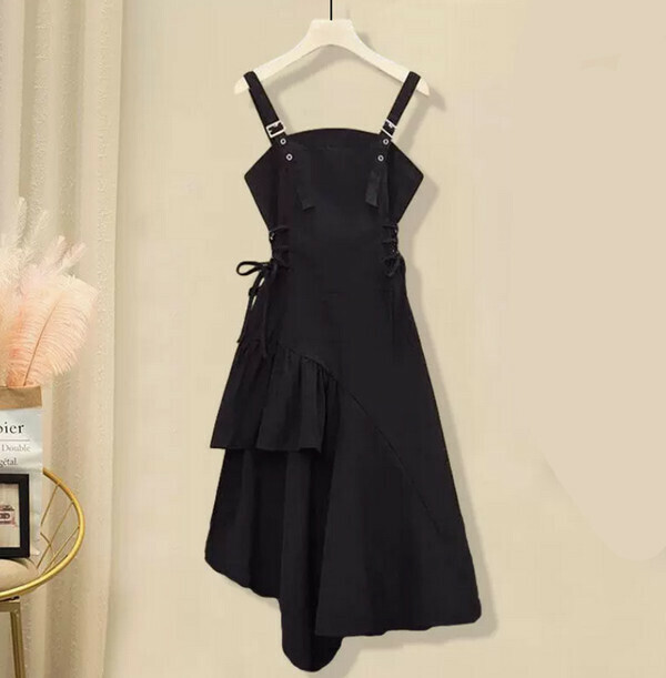 Suspenders waist dress#Single piece (black) [M-4XL size] [Contact customer service to confirm size after placing an order]