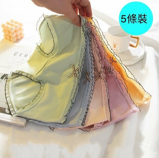[5 pieces] women's cotton thin mid-rise briefs (M-XL size) [color random order after contacting customer service to confirm the shipping size]