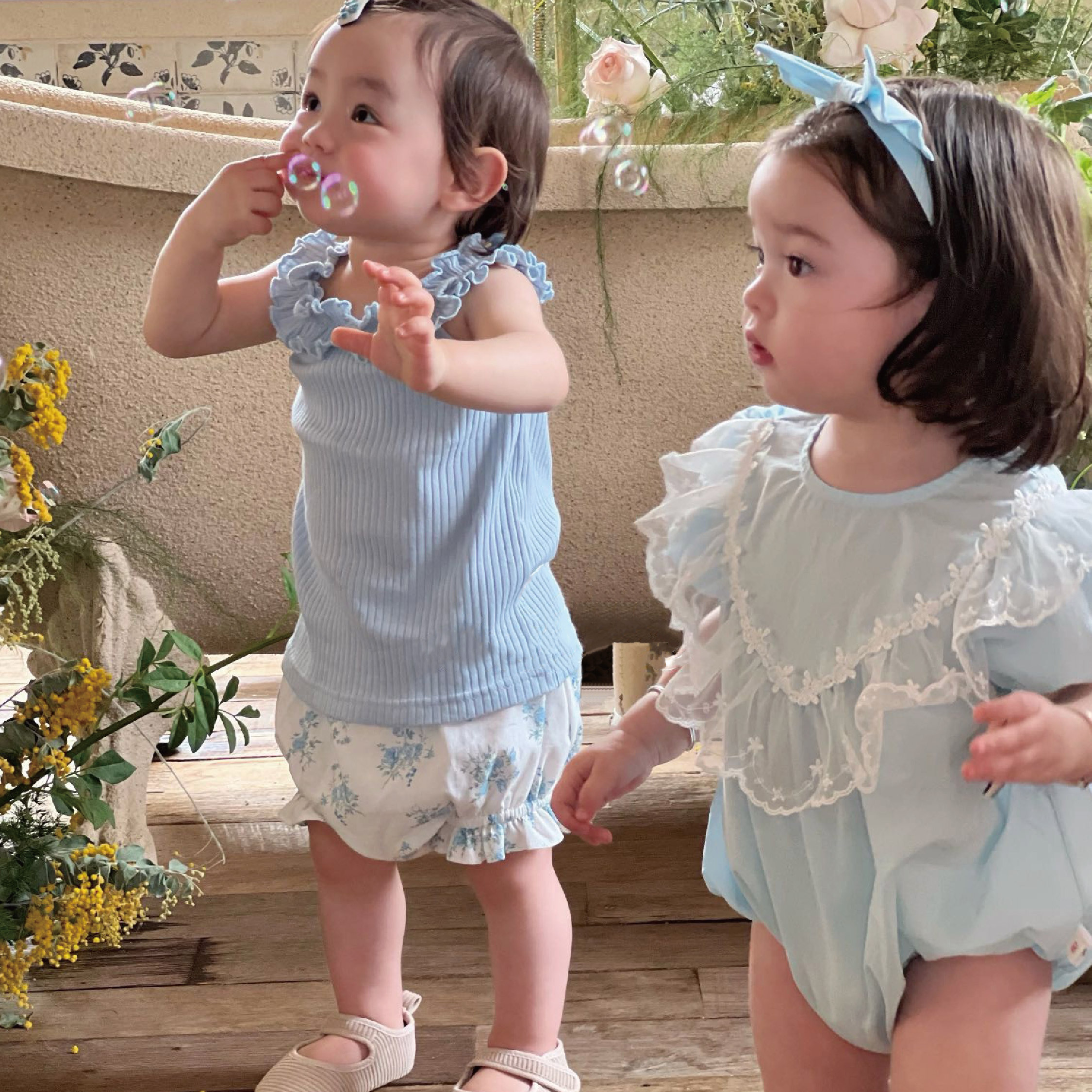 【JG0393】甜美緹花網紗刺繡包屁衣(附髮帶)