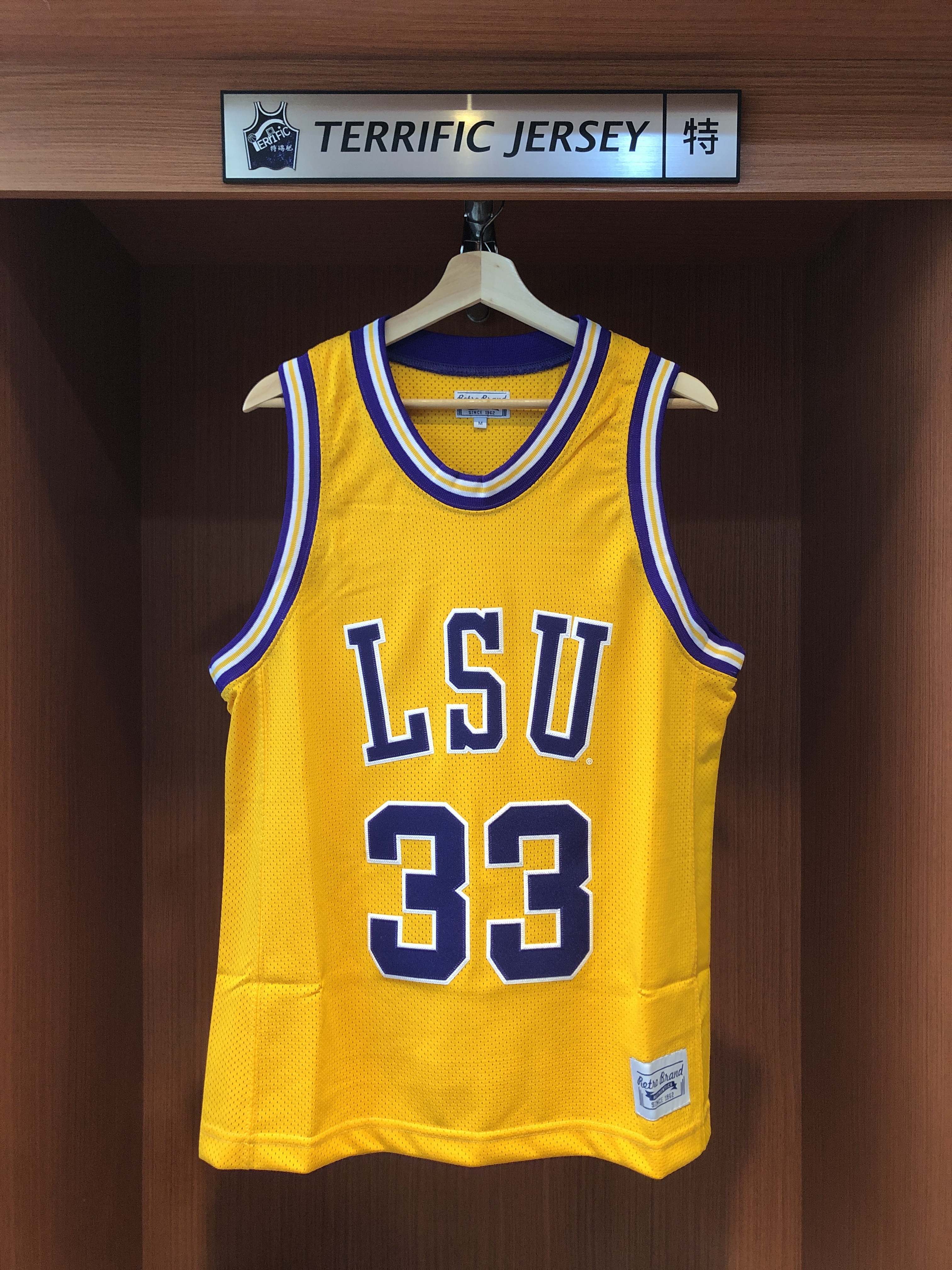 NBA球衣 Shaquille Oneal LSU 路易斯安那州立大學黃 Original Retro Brand 電繡字體 熱轉印 全新