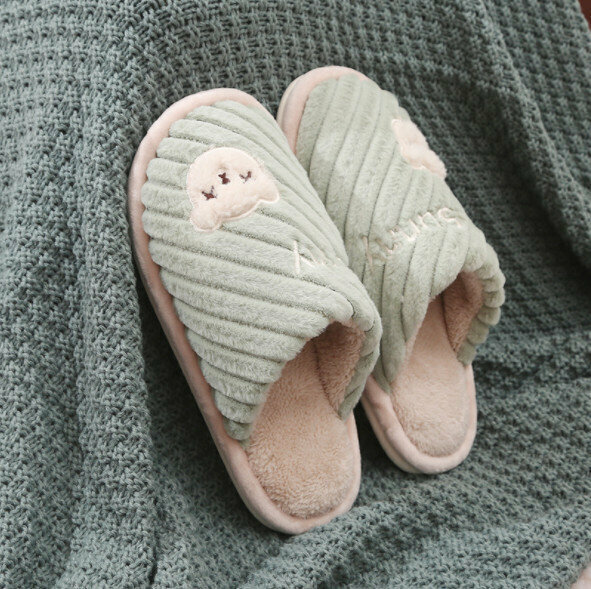 Home Warm Couple Cotton Slippers (Size 36-45 Colors 5 colors are optional, please confirm with customer service after placing an order)
