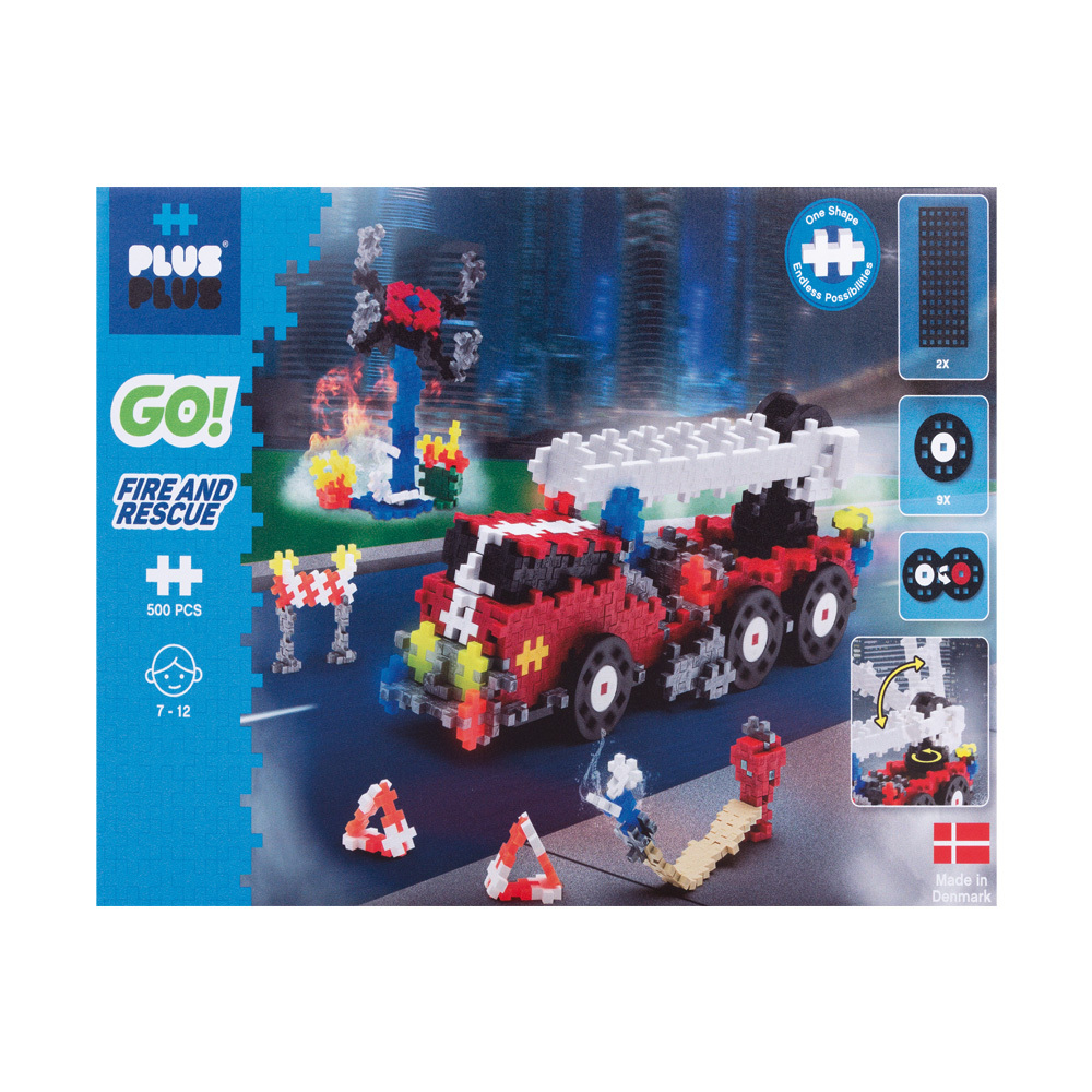【++Plus-Plus 加加積木】GO系列-消防救援500片 / 消防車