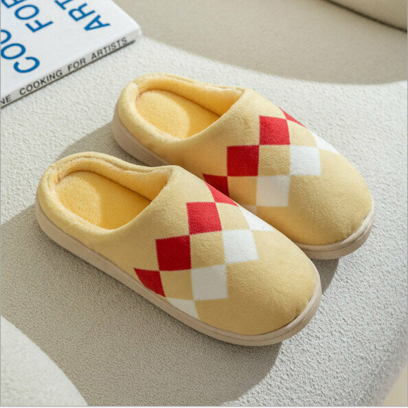 Home Warm Couple Cotton Slippers (Size 36-45 Colors 5 colors are optional, please confirm with customer service after placing an order)