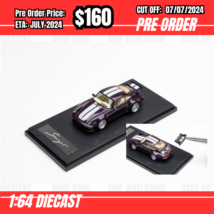PO-$160 * Rhino Model * 1:64 Singer Turbo Study 930 Pearl Purple [OD05/07]