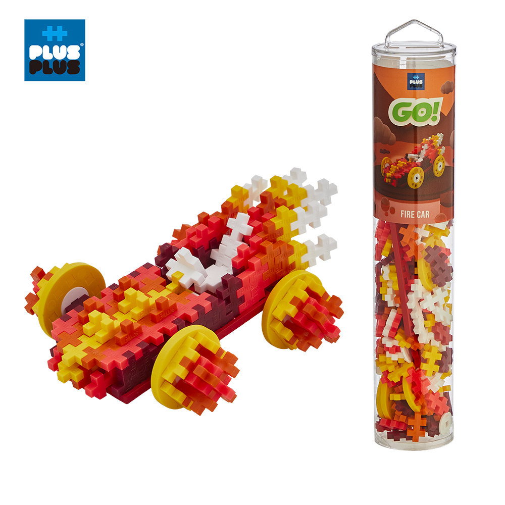 【++Plus-Plus 加加積木】MINI小顆粒-車系列 彩虹 200PCS - 火焰