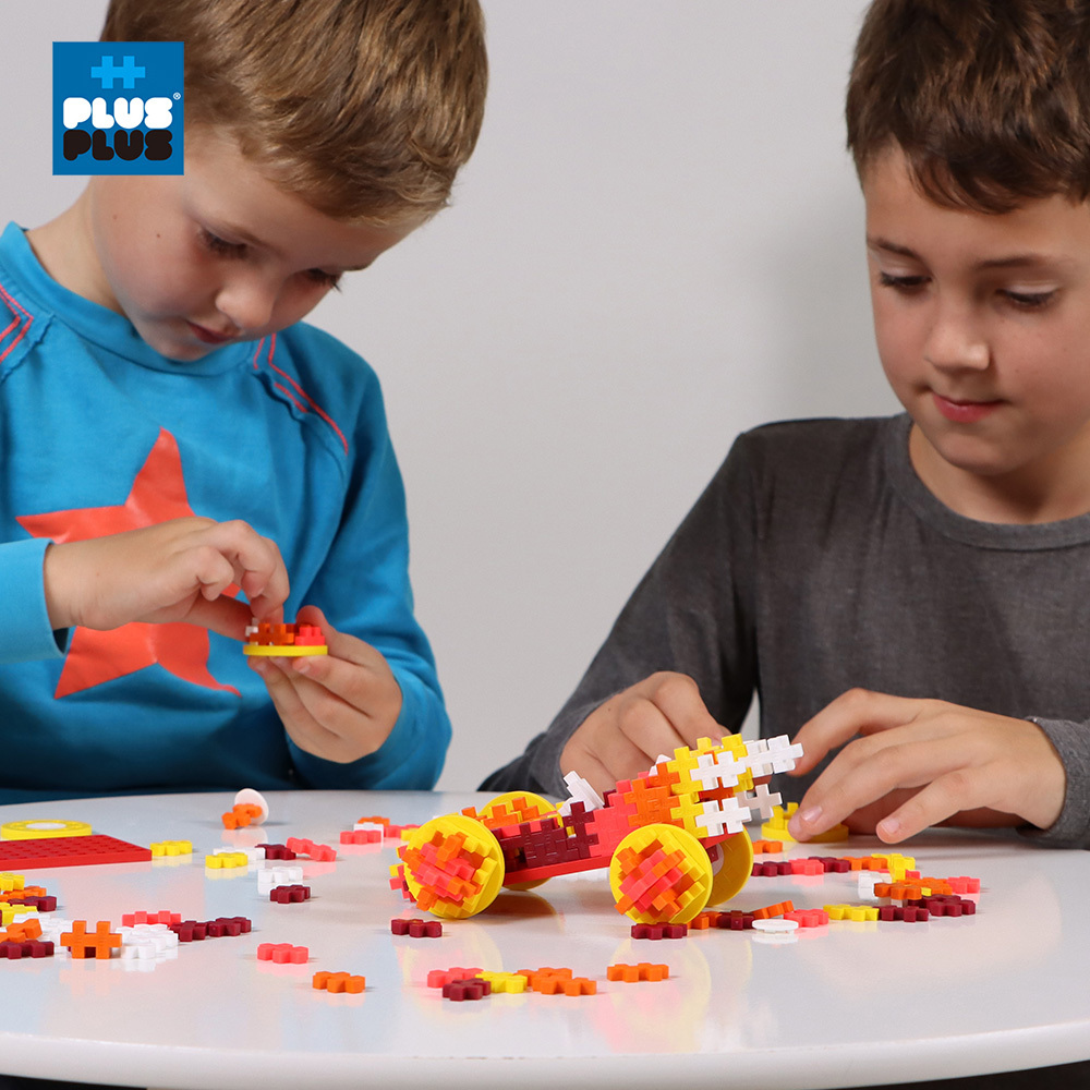 【++Plus-Plus 加加積木】MINI小顆粒-車系列 彩虹 200PCS - 火焰