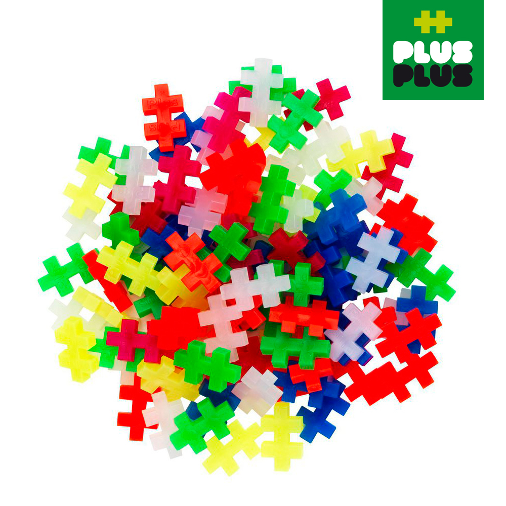 【++Plus-Plus 加加積木】自由創作驚喜組彩虹1200片(彩虹+霓虹+新色+底板)