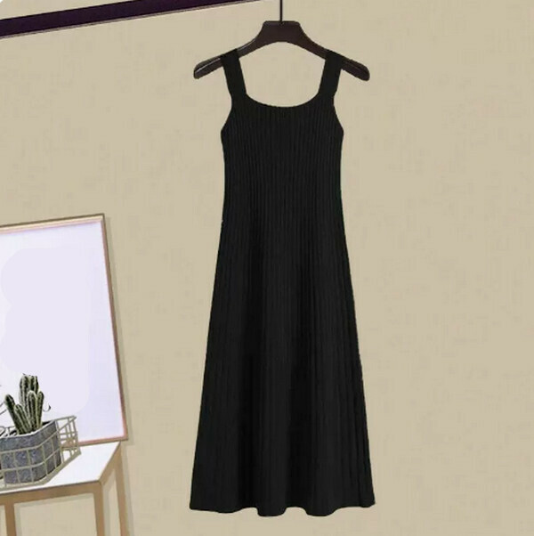 Slip dress#Single piece (black) [M-4XL size] [Contact customer service to confirm size after placing an order]]