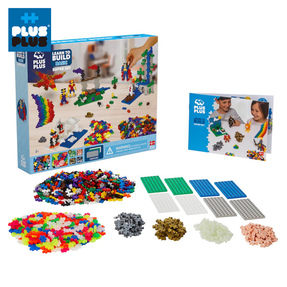 【++Plus-Plus 加加積木】自由創作驚喜組彩虹1200片(彩虹+霓虹+新色+底板)