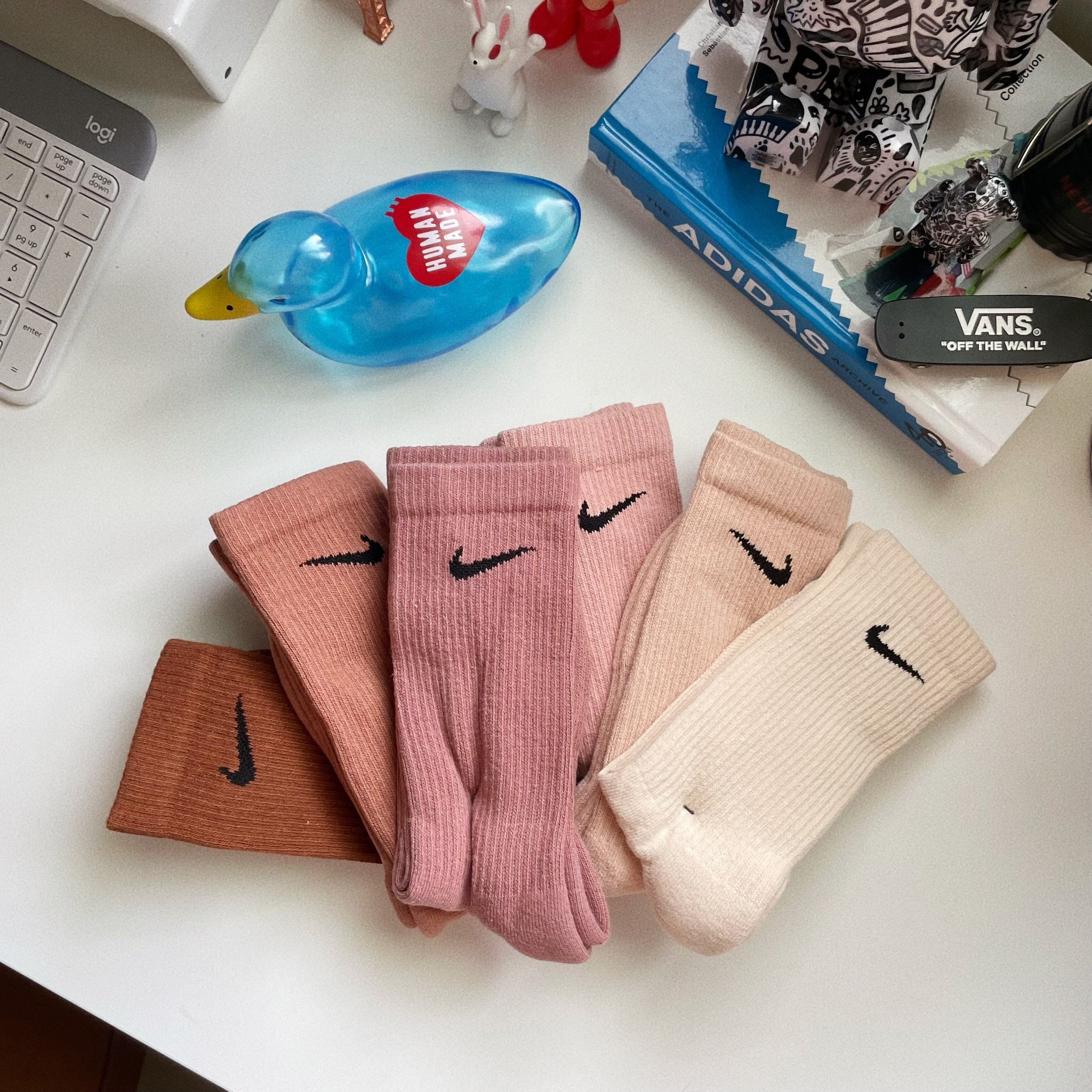 Nike Socks 奶茶色系 漸層 奶茶 可可 玫瑰粉 米色 襪子 長襪 小腿襪 六雙一組 SX6897-904