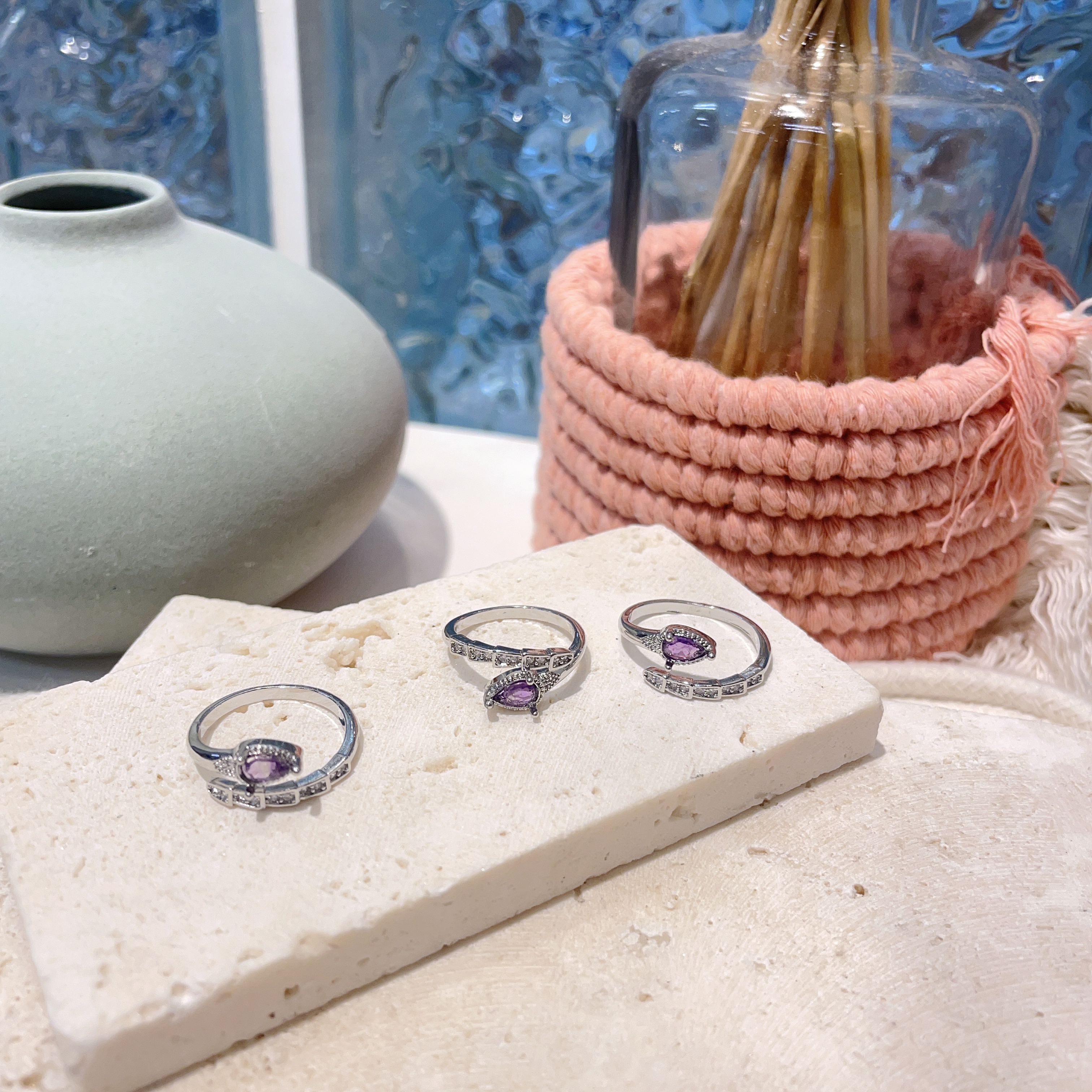 F040 蛇雙層紫水晶戒指