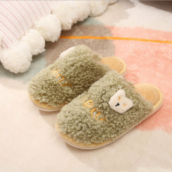 Cute letter plush cotton slippers (size 36-45 color 5 colors optional, please confirm with customer service after placing an order)