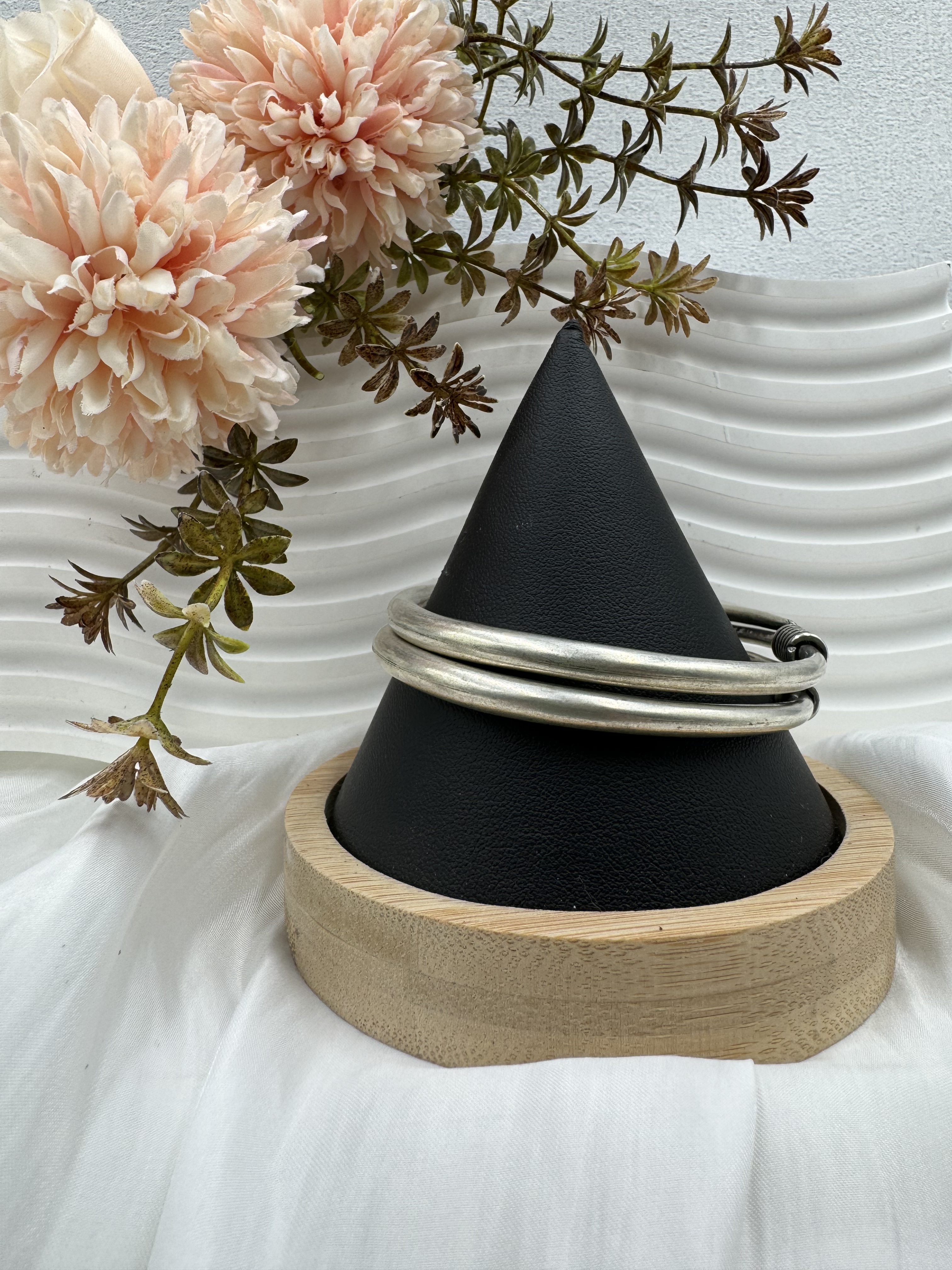 No.3(對)-素面細苗銀手鐲6cm