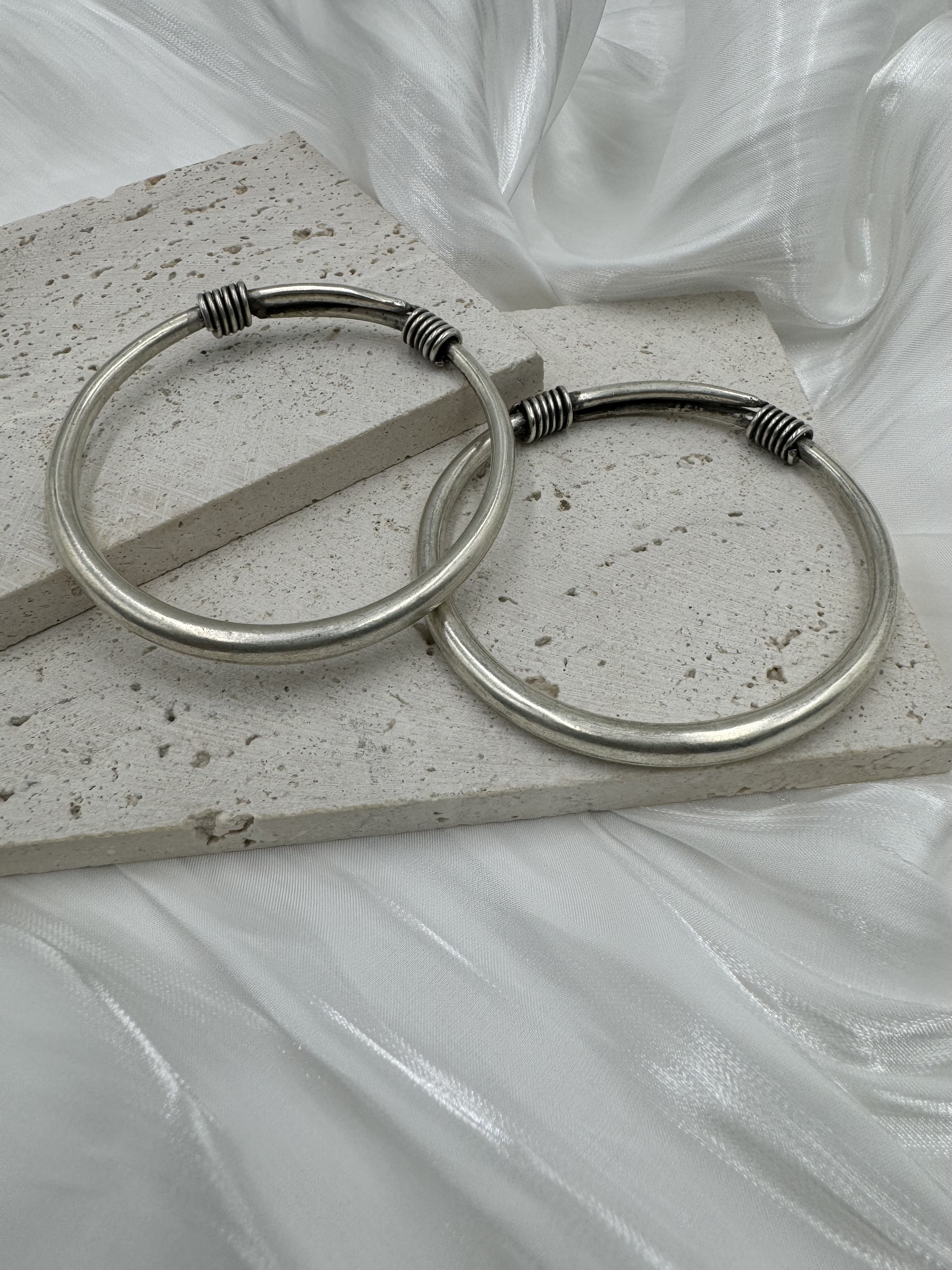 No.3(對)-素面細苗銀手鐲6cm