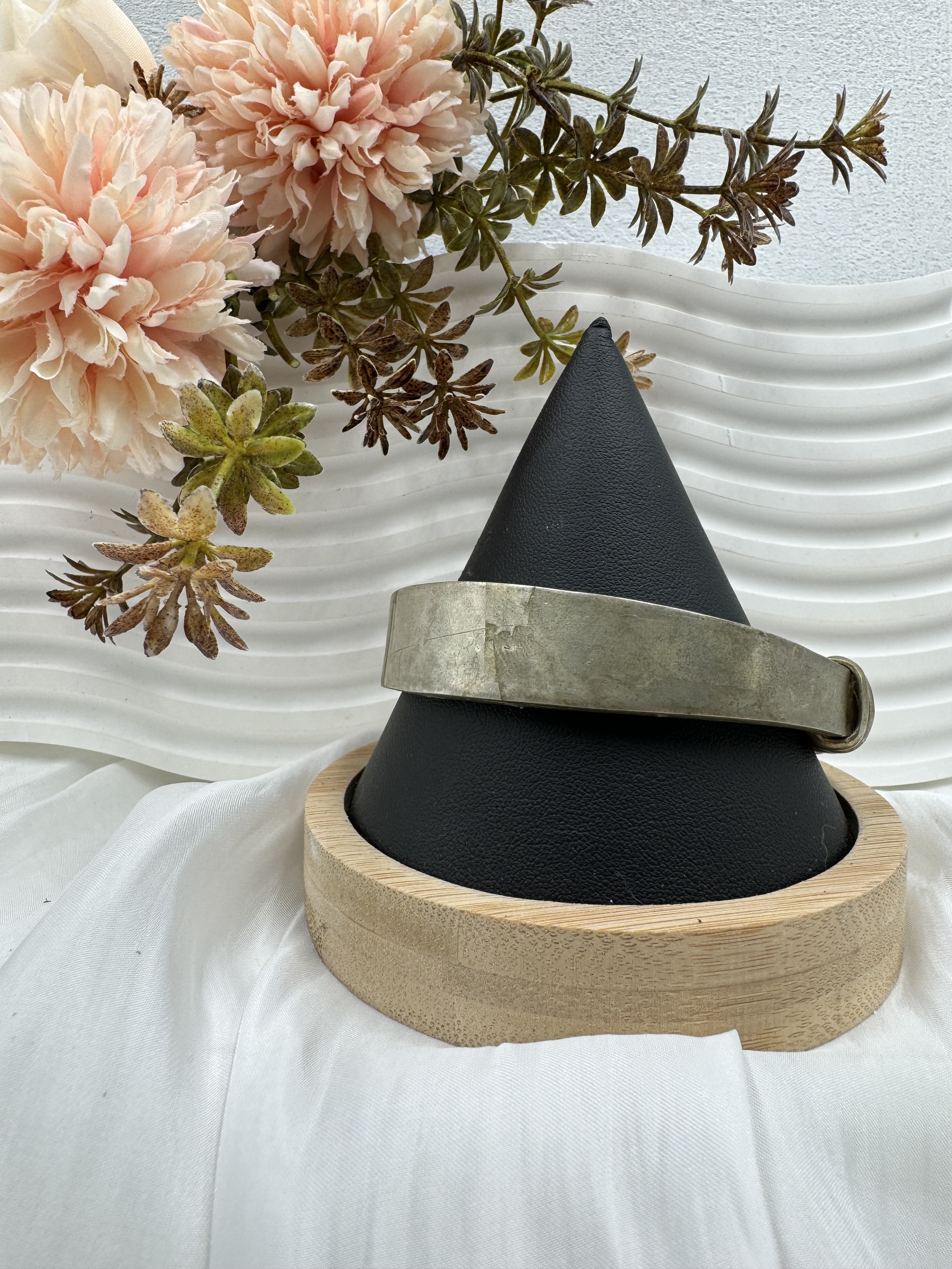 No.7(只)-素面九圈亮銀實心寬大手鐲7cm