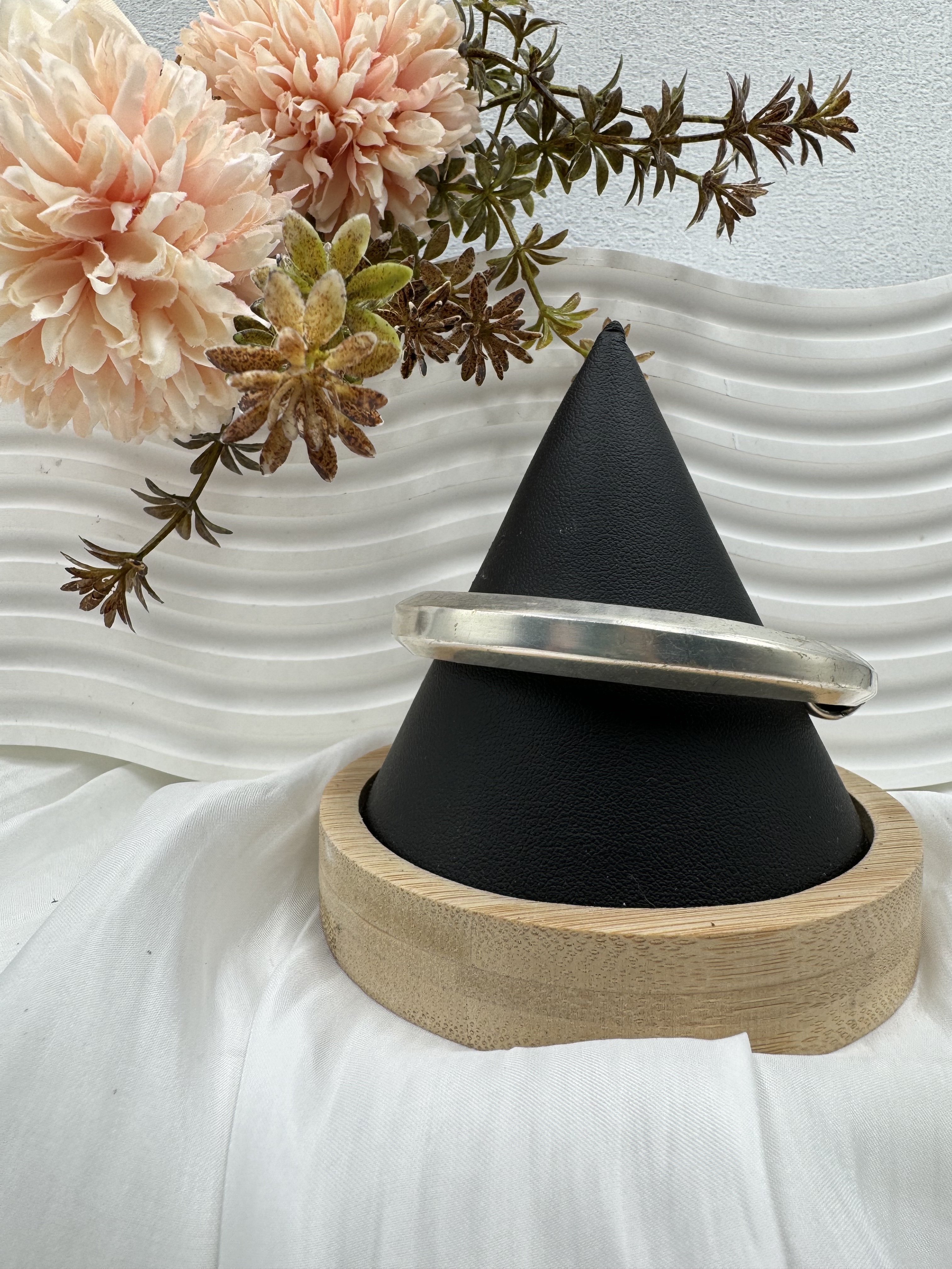 No.8(只)-手工素面粗苗銀手鐲6.5cm