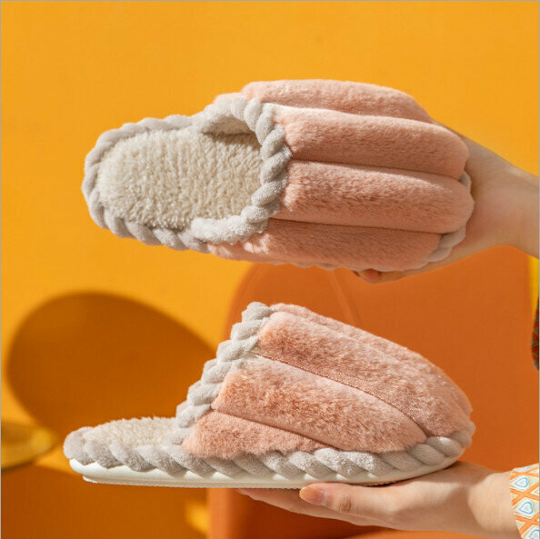 Comfortable cotton slippers with soft soles at home (size 36-45, color 5 colors are optional, please confirm with customer service after placing an order)