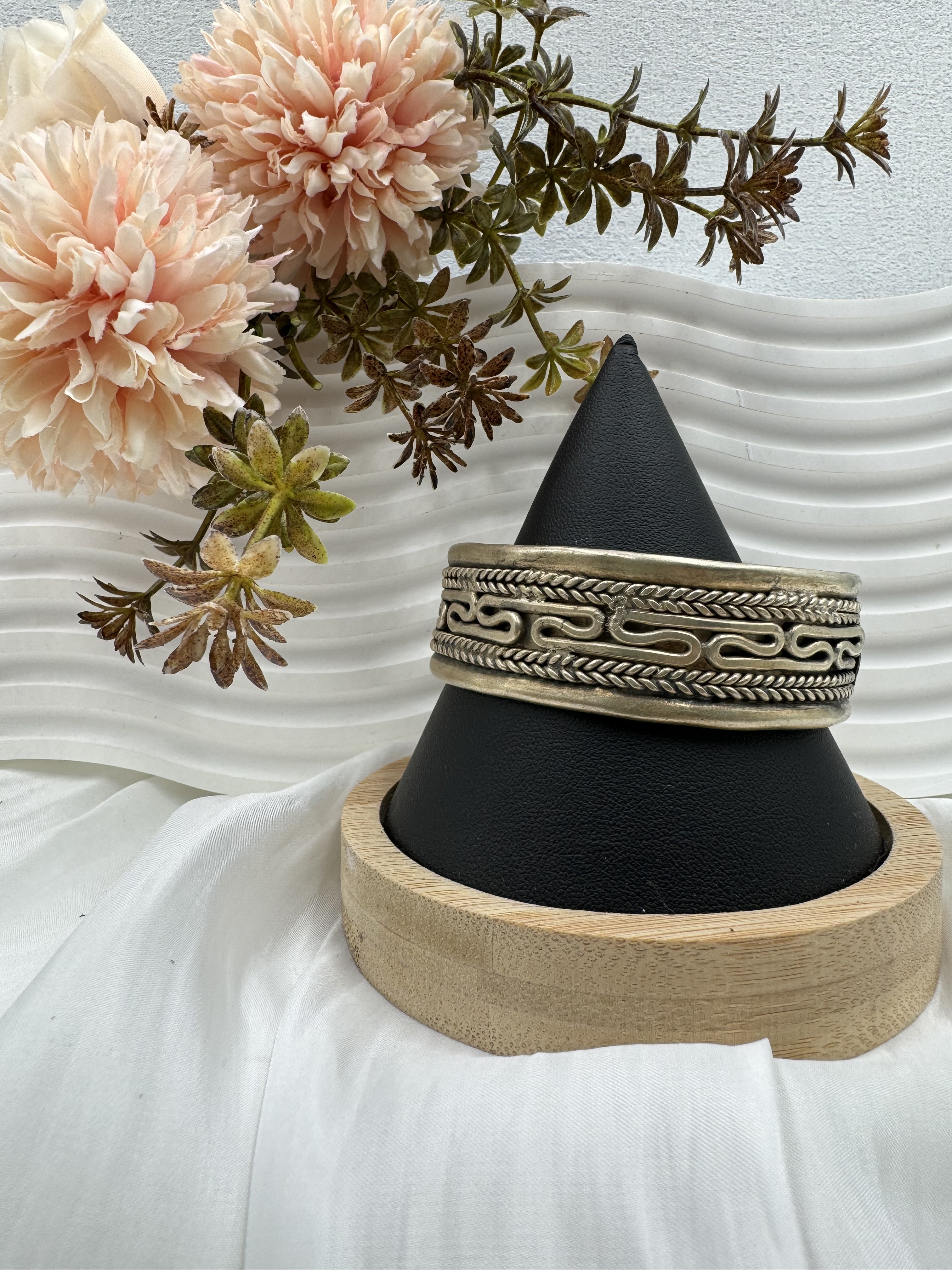 No.12(只)-手工藏銀編織S型手鐲