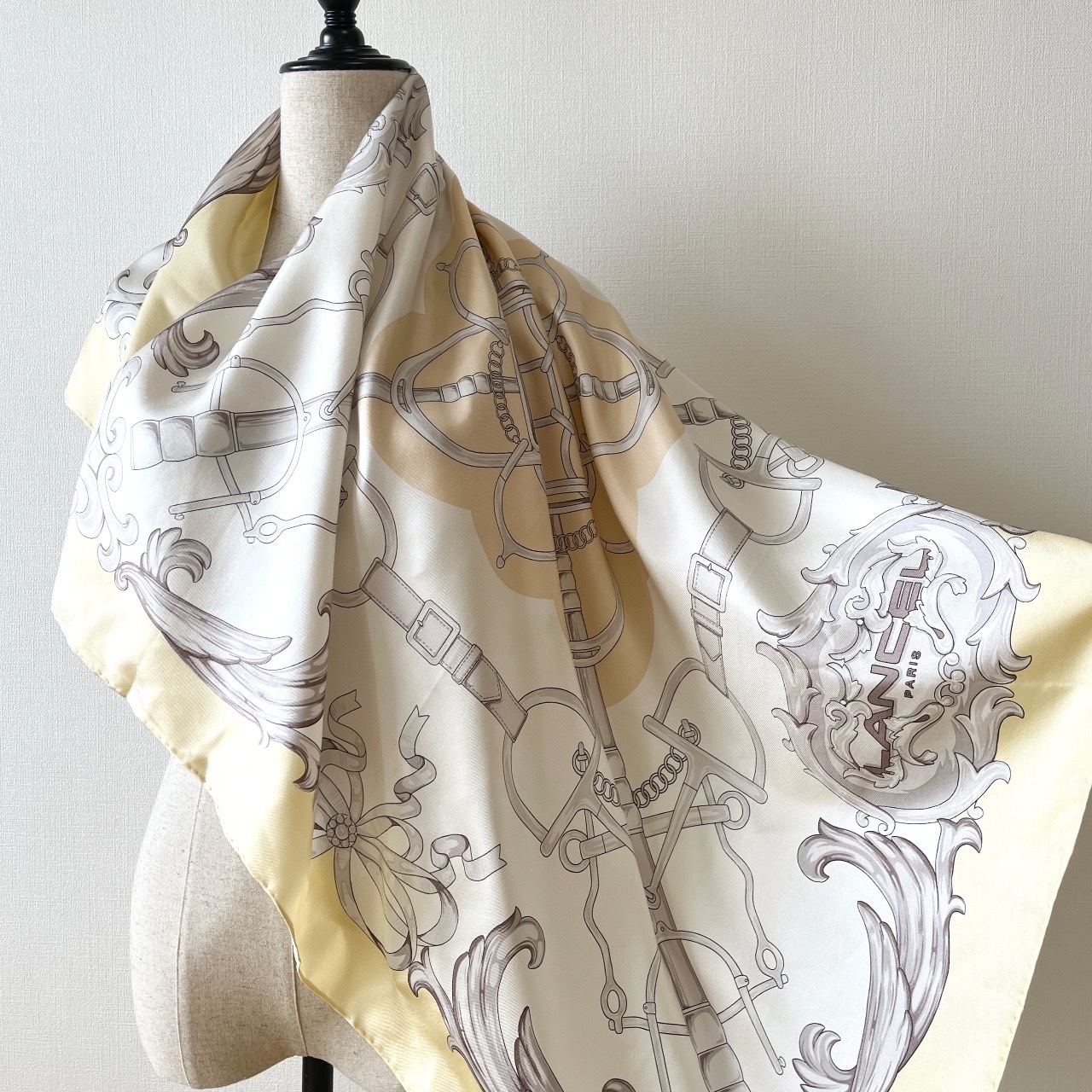 Vintage LANCEL米色絲巾