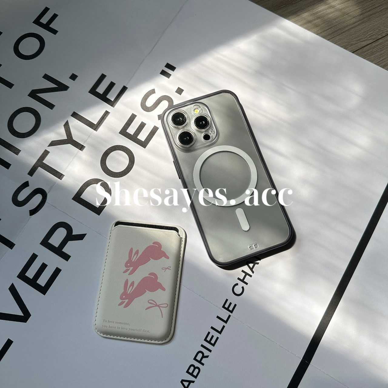 IPHONE MagSafe透明＋超Ｑ兔兔卡包手機殼