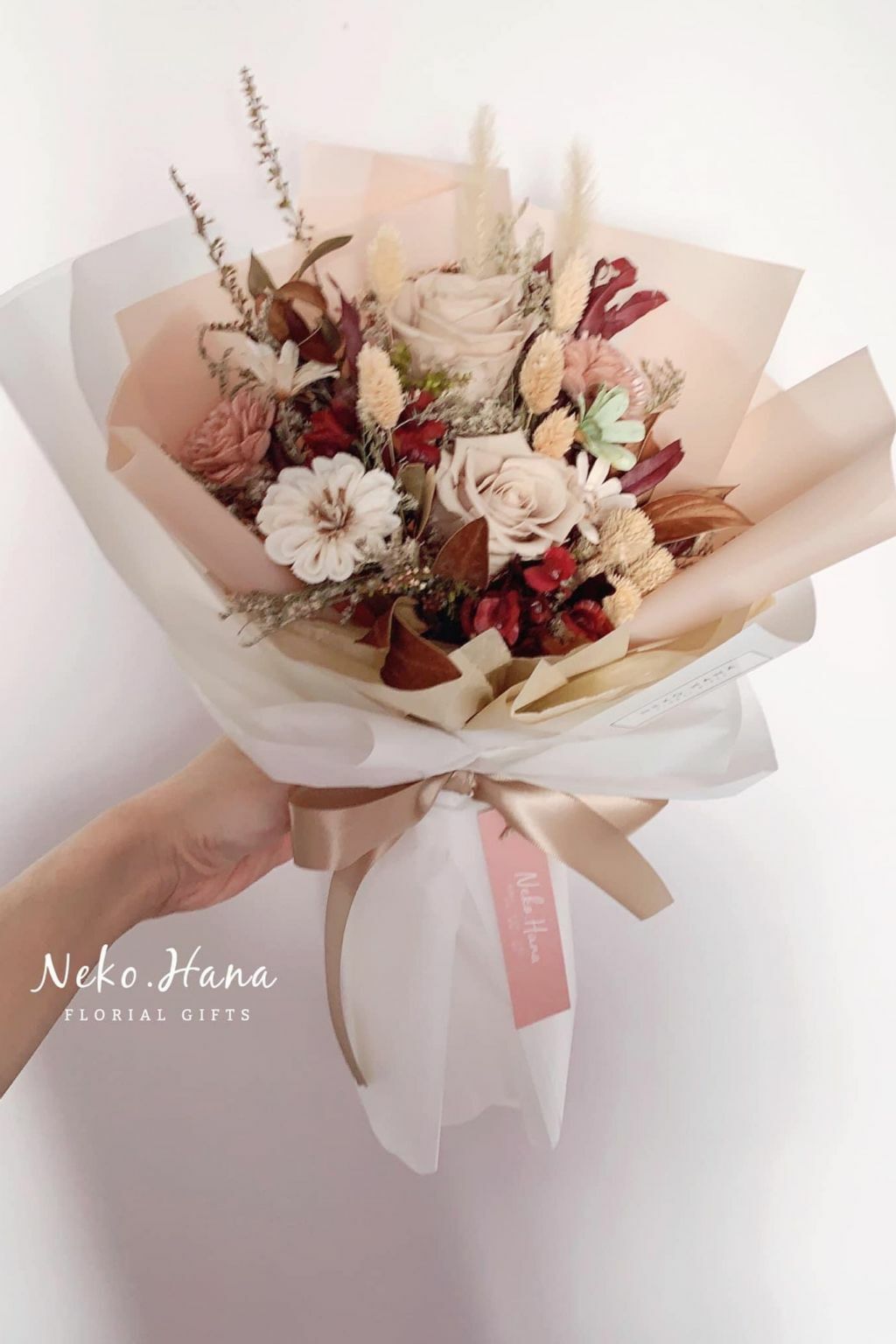 秋色風景永生花束