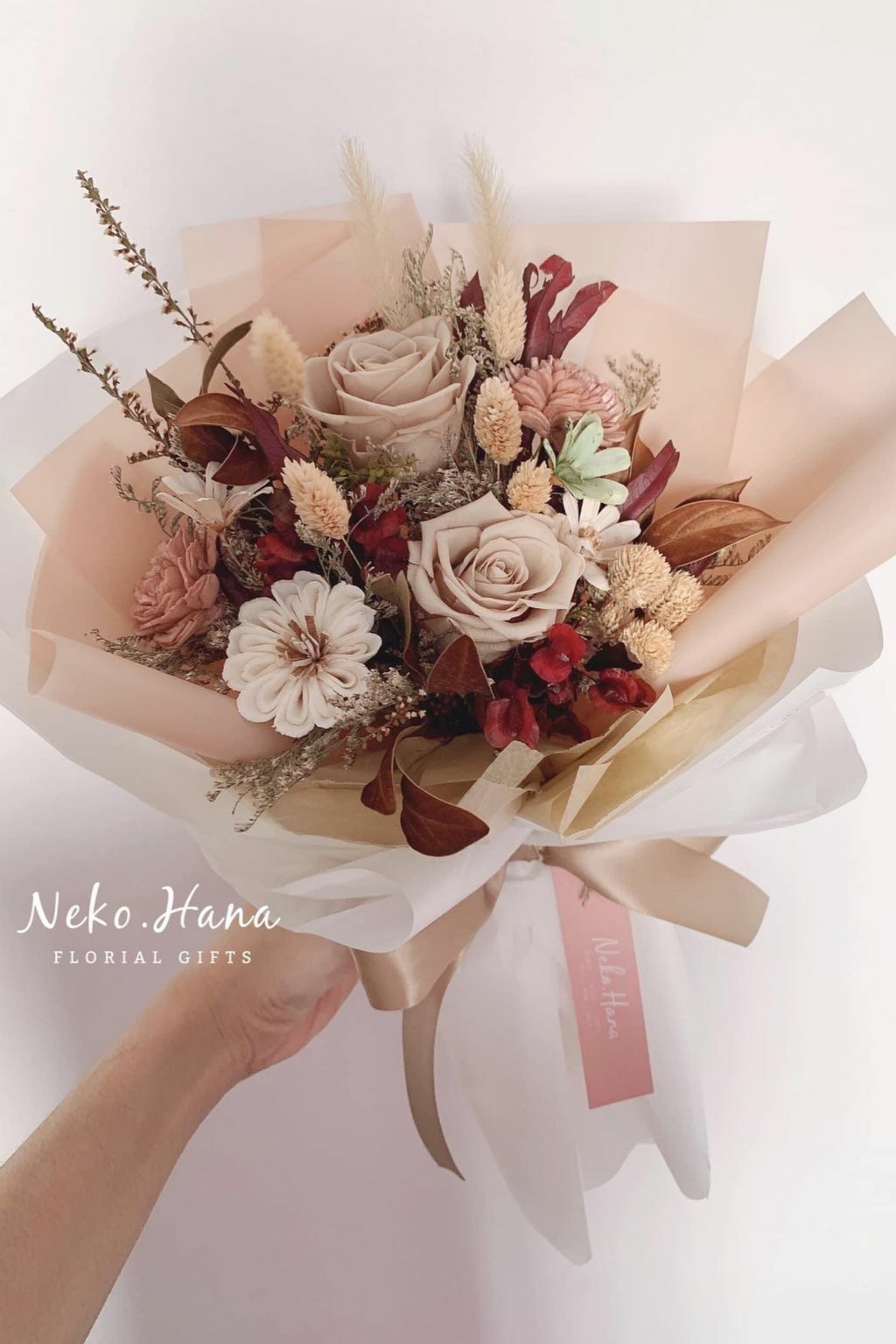 秋色風景永生花束