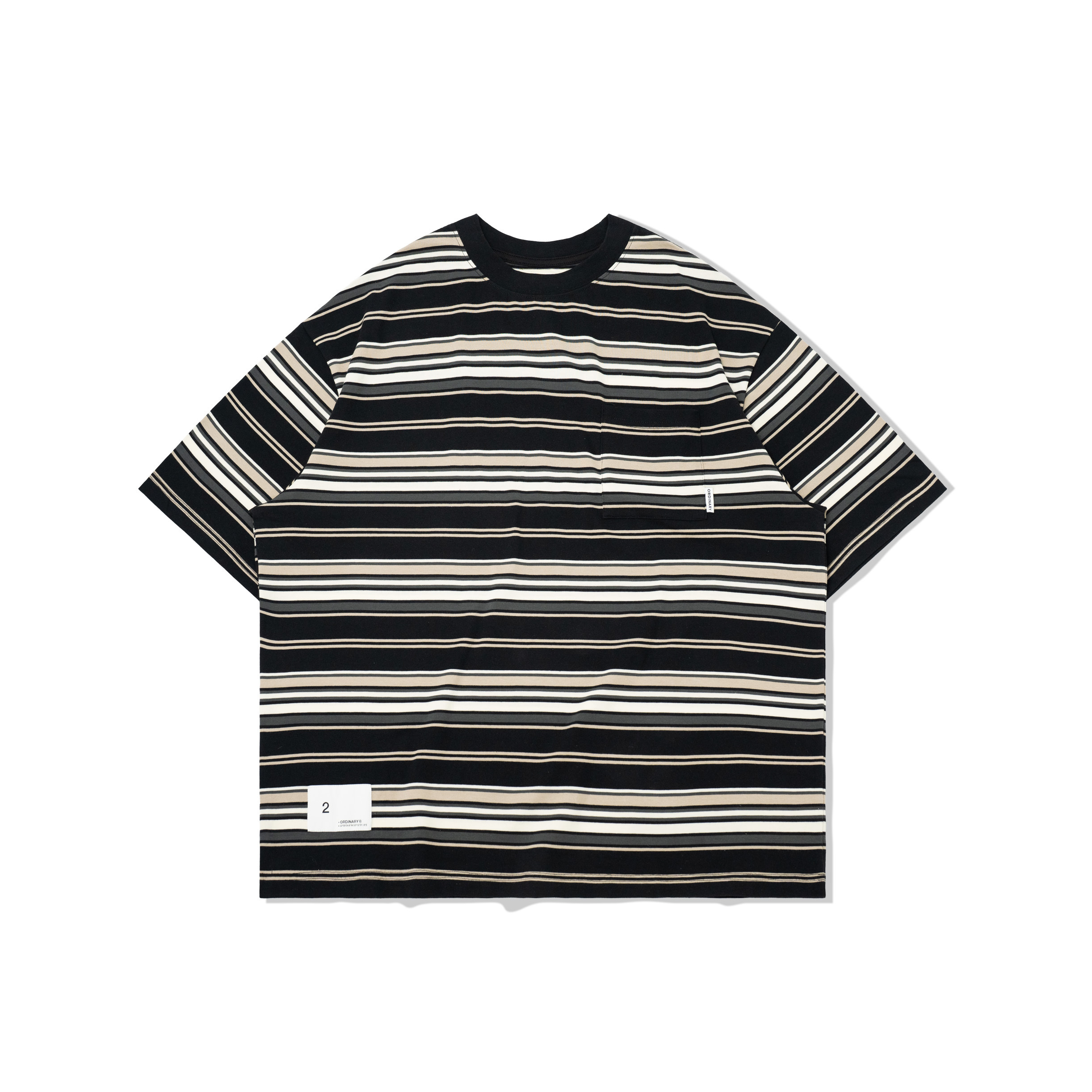 ORDINARY 漸層寬鬆橫條短TEE