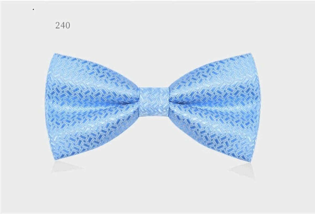 Men's Business Bow Tie (Lake Blue Braided Pattern-240)
