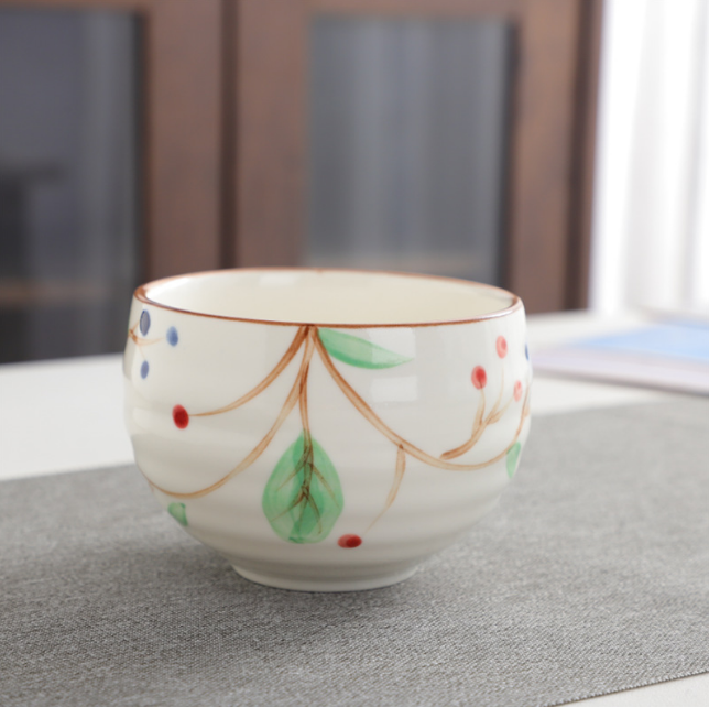 Popular Japanese-style hand-painted ceramic tea cup (Wild Mountain Plum 200ml)