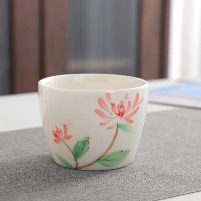 Popular Japanese-style hand-painted ceramic tea cup (water lily 150ml)
