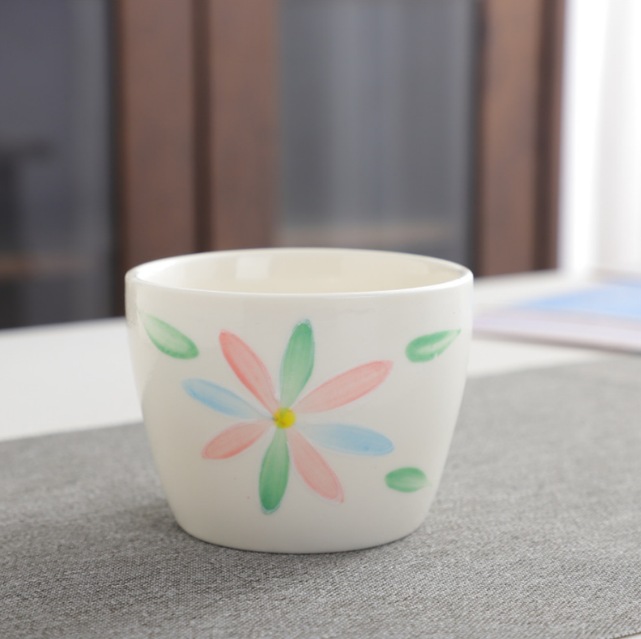 Popular Japanese-style hand-painted ceramic tea cup (three-color blue 150ml)