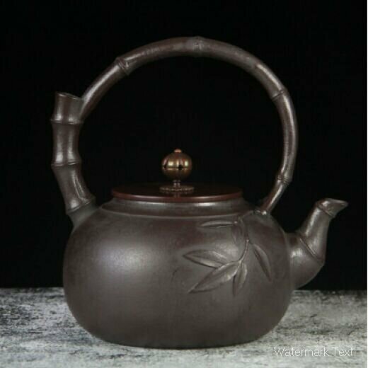 熱推連體一體半把茶壺（連體竹葉)
