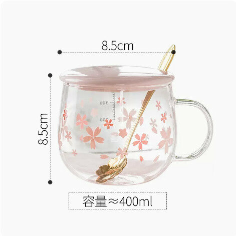 熱推日式櫻花玻璃水杯【紅滿】
