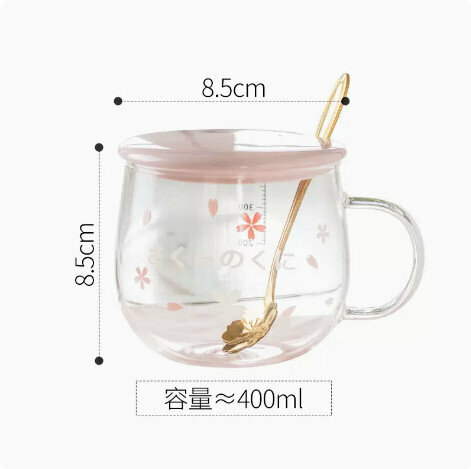 熱推日式櫻花玻璃水杯【日文】