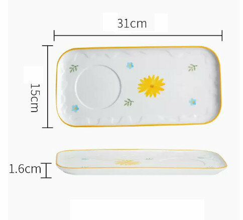 Hotly recommended Japanese hand-painted ceramic tableware [rustic style yellow plate]