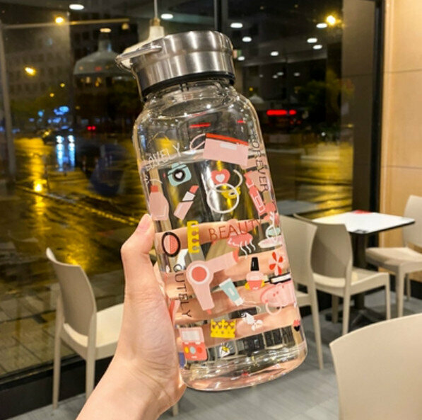 Hot recommended large-capacity glass [pink 1000ml]