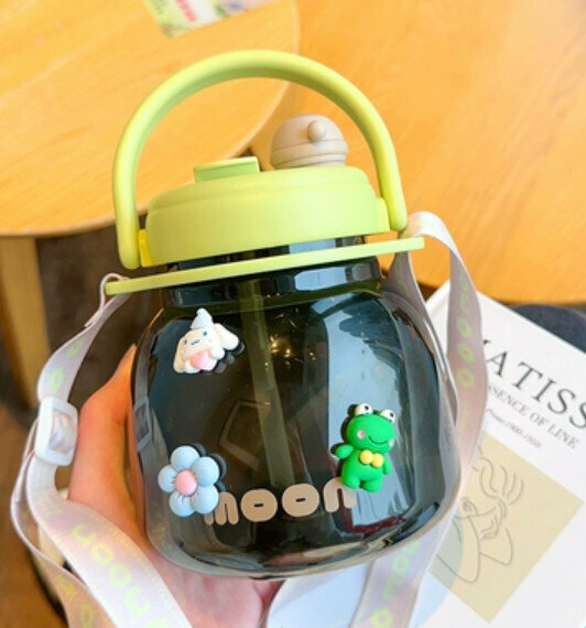 Hot recommended potbelly cup [green 900ml + 3D sticker]