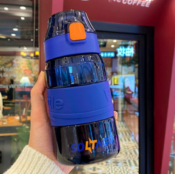 Hot push tea water-proof cup [Storm Blue 500ml]