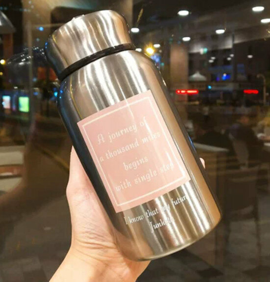 Hot push thermos cup [pink 600ml]