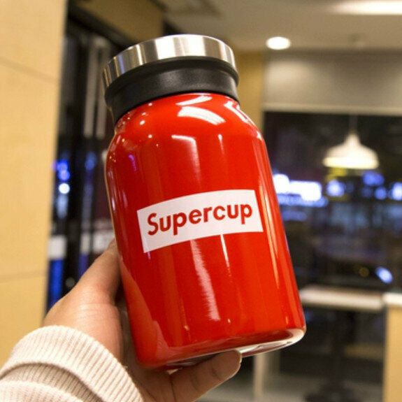 Hot push thermos cup [red 420ml-label]