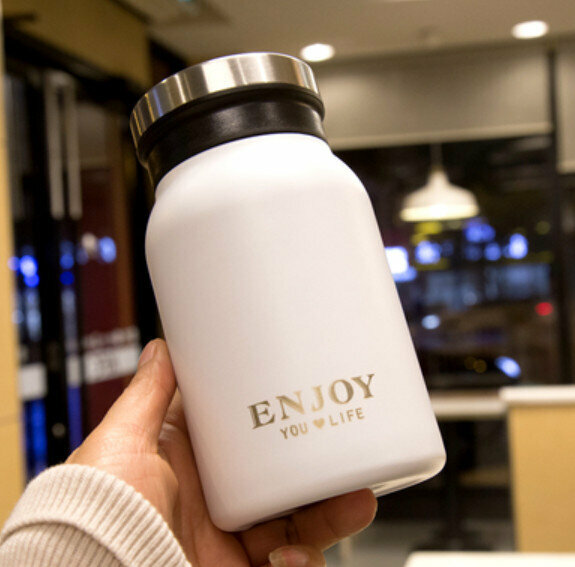 Hot push thermos cup [No. 4 white 420ml-engraved]