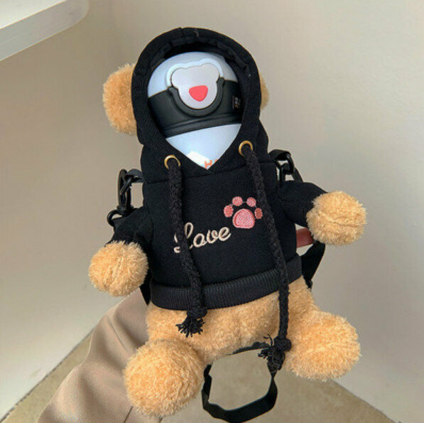 Hot Sweatshirt Bear Children's Thermos Cup [Black 450mI]
