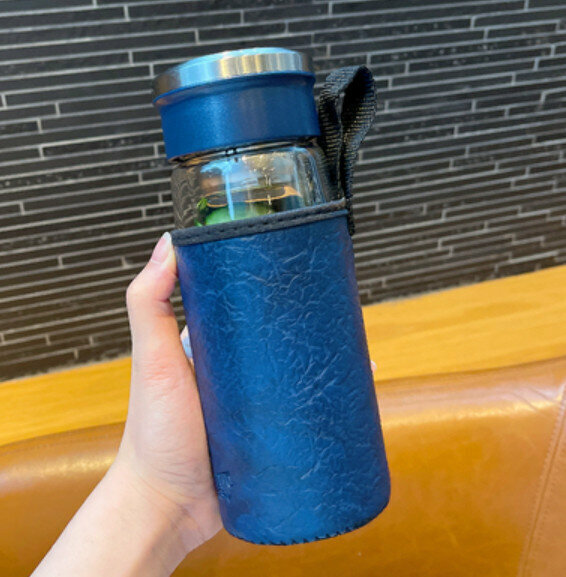 熱推泡茶水杯【藍色360ml】